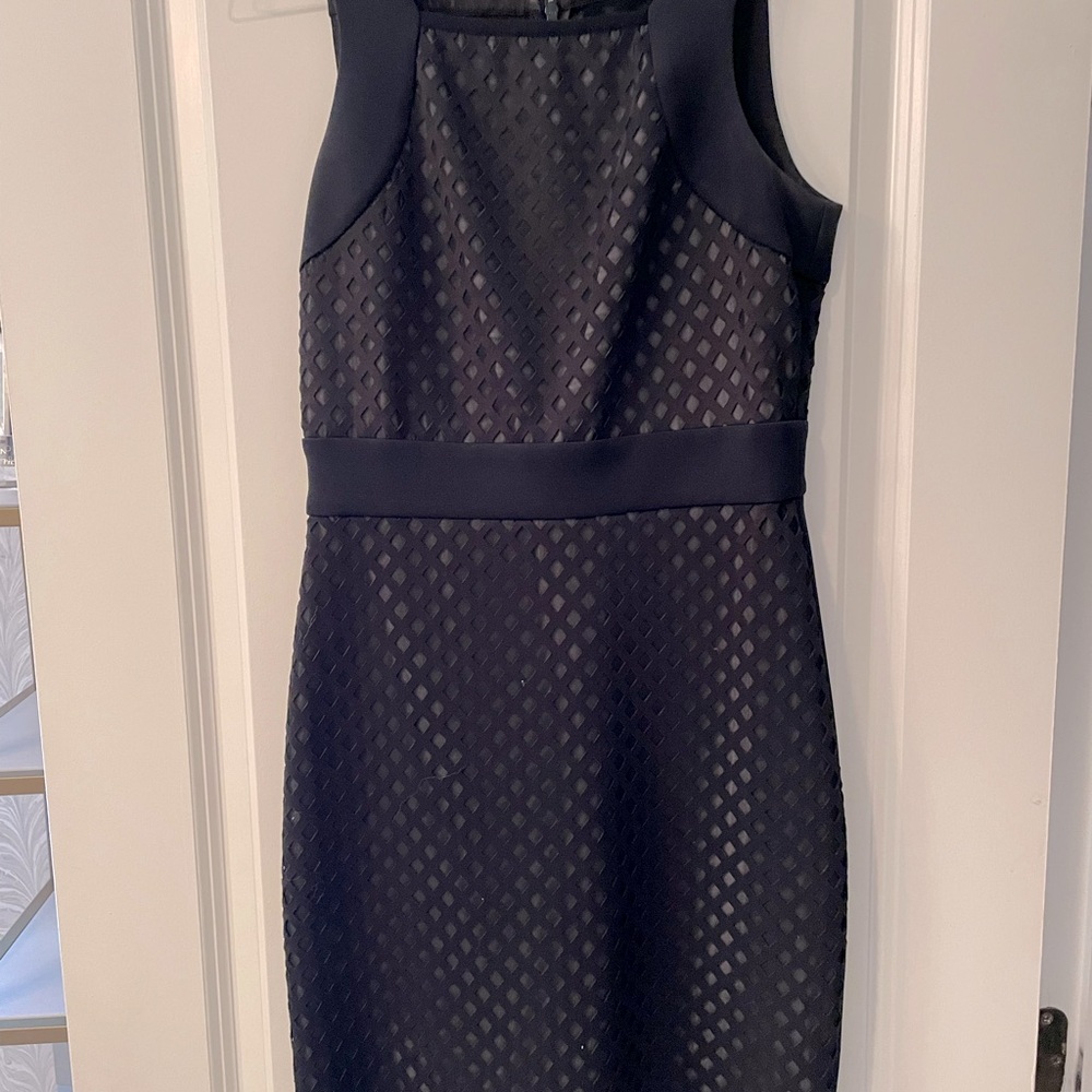 Shoshanna black laser cut scuba dress, size 2